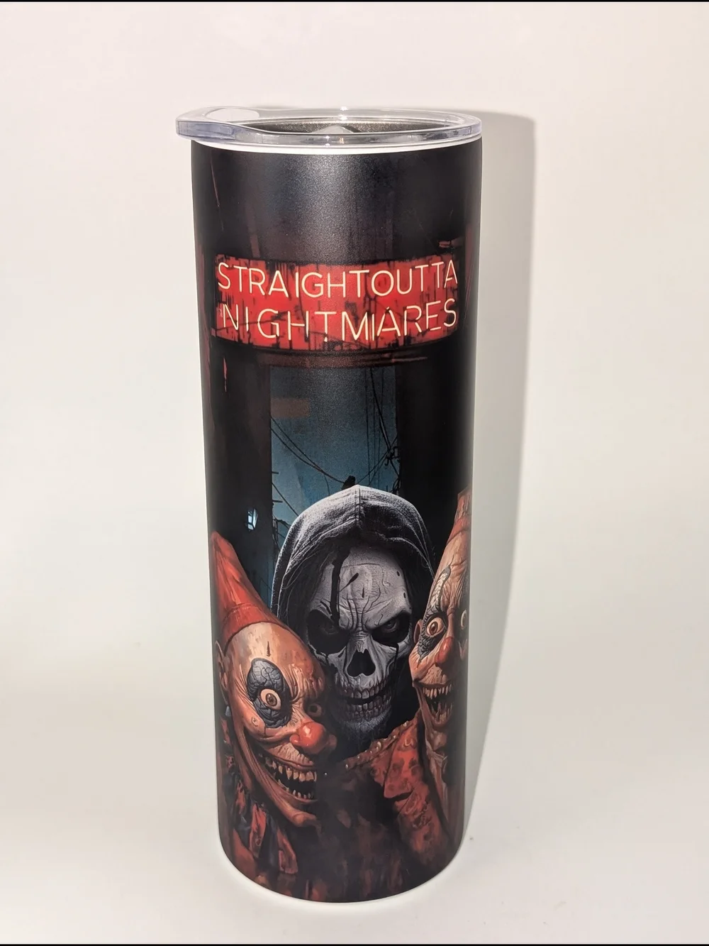Straight Outta Nightmares Horror Skull Tumbler - 20oz Stainless Steel